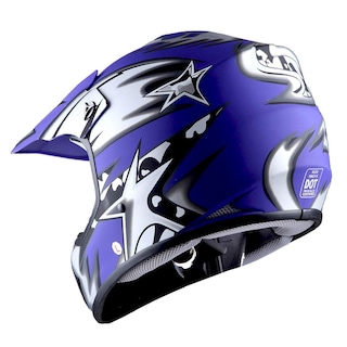 Foto 4 | Foto 4 | Casco Wow Para Niños De Motocross Bmx Mx Atv Star, Color Azul Mate - Venta Internacional.
