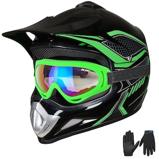 Foto 1 | Foto 1 | Casco Integral Para Moto De Cross Ilm Bld-818 Para Jóvenes Y Niños, Color Verde Dot - Venta Internacional.