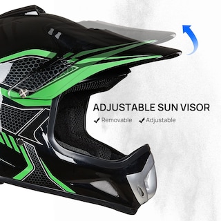 Foto 4 | Foto 4 | Casco Integral Para Moto De Cross Ilm Bld-818 Para Jóvenes Y Niños, Color Verde Dot - Venta Internacional.