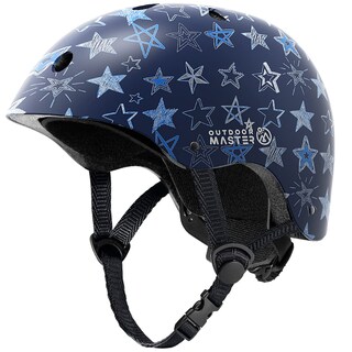 Foto 1 | Foto 1 | Casco De Bicicleta Outdoormaster Para Jóvenes Y Niños Con Estrellas Azules, Talla M - Venta Internacional.