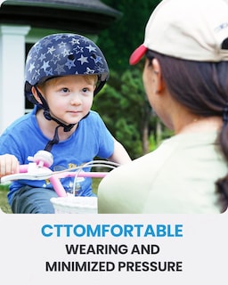 Foto 2 | Foto 2 | Casco De Bicicleta Outdoormaster Para Jóvenes Y Niños Con Estrellas Azules, Talla M - Venta Internacional.