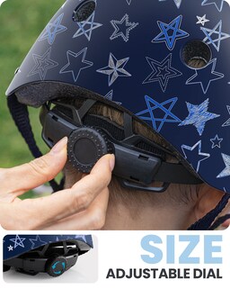 Foto 3 | Foto 3 | Casco De Bicicleta Outdoormaster Para Jóvenes Y Niños Con Estrellas Azules, Talla M - Venta Internacional.