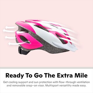 Foto 3 | Foto 3 | Casco De Bicicleta Schwinn Thrasher Para Hombre Y Mujer Adulto, Color Rosa Y Blanco - Venta Internacional.