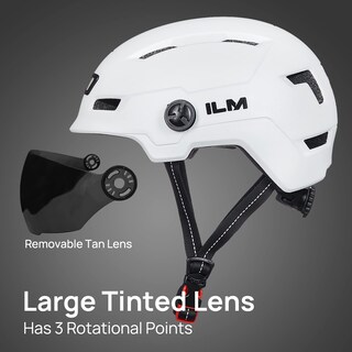 Foto 3 | Foto 3 | Casco De Bicicleta Ilm E3-10l Con Luz Led Recargable Por Usb, Color Blanco - Venta Internacional.