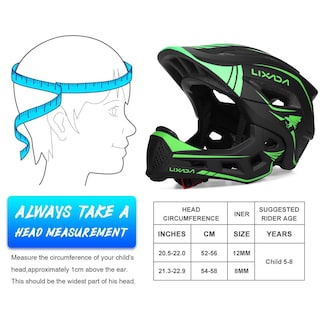 Foto 3 | Foto 3 | Casco De Ciclismo Lixada Para Niños, Desmontable, De Cara Completa, De 52 A 58 Cm - Venta Internacional.
