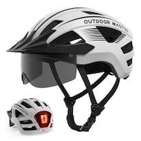 Casco De Bicicleta Outdoormaster Mountain & Road Con Luz Y Gafas - Venta Internacional.