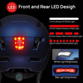 Foto 2 | Foto 2 | Casco De Bicicleta Ilm E3-10l Para Adultos Con Usb Recargable, Azul Claro Y Morado - Venta Internacional.