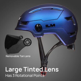 Foto 3 | Foto 3 | Casco De Bicicleta Ilm E3-10l Para Adultos Con Usb Recargable, Azul Claro Y Morado - Venta Internacional.