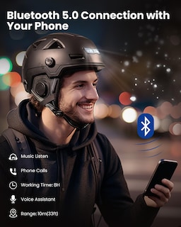 Foto 3 | Foto 3 | Casco De Bicicleta Inteligente Ilm Bluetooth Con Control De Luz Led De Advertencia De Freno - Venta Internacional.