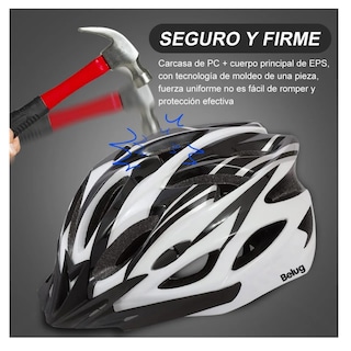 Foto 3 | Foto 3 | Casco De Bicicleta Adulto Ciclismo Casco+gafas+mascara+bolso Blanco 58-63 Cm Belug