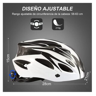 Foto 4 | Foto 4 | Casco De Bicicleta Adulto Ciclismo Casco+gafas+mascara+bolso Blanco 58-63 Cm Belug