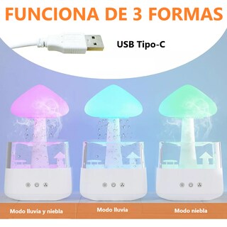 Foto 4 | Foto 4 | Difusores De Aromas Humidificador De Nube De Lluvia 7 Colores Eo Safe Imports Esi-13616-1 Blanco