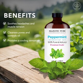 Foto 4 | Foto 4 | Aceite Esencial Majestic Pure Peppermint 120 Ml Con Gotero De Vidrio - Venta Internacional.