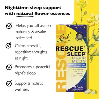 Foto 2 | Foto 2 | El Líquido Sleep Aid Rescue Bach Rescue Sleep Se Derrite, 28 Unidades - Venta Internacional.