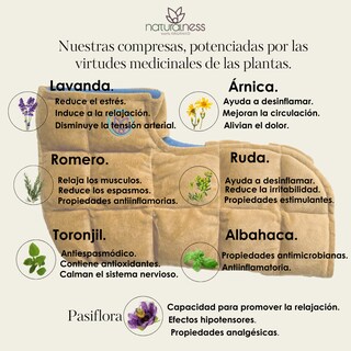 Foto 2 | Foto 2 | Compresa para Pie/Tobillo Naturalness con Semillas y Plantas Medicinales Grande color Dorado