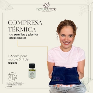 Foto 2 | Foto 2 | Compresa Térmica Naturalness con Semillas y Plantas para Dolores Musculares Tamaño Chico Azul