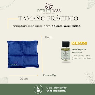 Foto 5 | Foto 5 | Compresa Térmica Naturalness con Semillas y Plantas para Dolores Musculares Tamaño Chico Azul