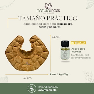 Foto 4 | Foto 4 | Compresa Térmica Naturalness con Semillas y Plantas para Dolores de Cuello, Hombros y Espalda Baja Dorado