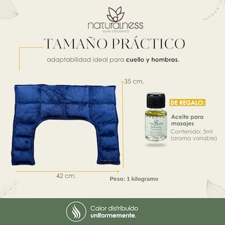 Foto 4 | Foto 4 | Compresa Térmica Naturalness con Semillas y Plantas para Dolores de Cuello y Hombros Azul