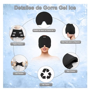 Foto 2 | Foto 2 | Gorro Para Migraña De Gel Con Compresión Fría Y Caliente Negro