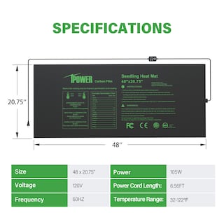 Foto 2 | Foto 2 | Alfombrilla Térmica Ipower De Seedling Con Doble Temperatura Digital, 48 X 20 - Venta Internacional.