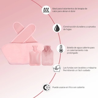Foto 2 | Foto 2 | Bolsa De Agua Caliente Belug Peluche 3pz Rosa