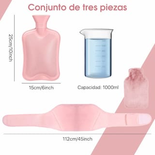 Foto 3 | Foto 3 | Bolsa De Agua Caliente Belug Peluche 3pz Rosa