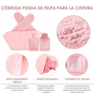 Foto 4 | Foto 4 | Bolsa De Agua Caliente Belug Peluche 3pz Rosa