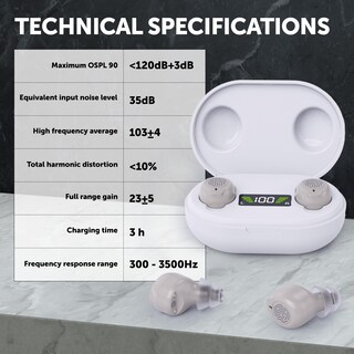 Foto 7 | Foto 7 | Audífonos Medca Gm-902t Recargables Ite Para Adultos, Color Beige - Venta Internacional.