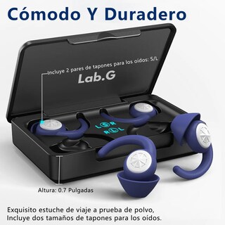 Foto 2 | Foto 2 | 2 Pares Tapones Para Los Oídos Silicona Dormir Azul Marino