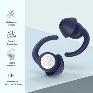 Foto 4 | Foto 4 | 2 Pares Tapones Para Los Oídos Silicona Dormir Azul Marino