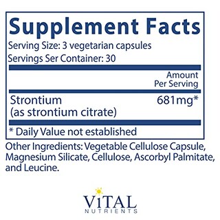 Foto 2 | Foto 2 | Suplemento De Estroncio (citrato) De Vital Nutrients 227 Mg 90 Cápsulas - Venta Internacional.