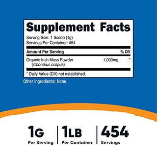 Foto 2 | Foto 2 | Suplemento Nutricost Organic Irish Moss Powder 454g - Venta Internacional.