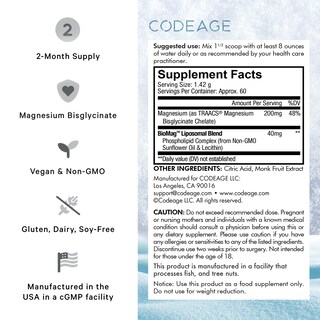 Foto 3 | Foto 3 | Suplemento De Glicinato De Magnesio En Polvo Codeage 2-month Sup - Venta Internacional.