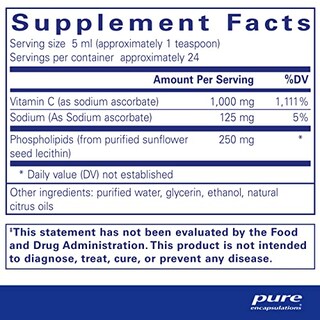 Foto 2 | Foto 2 | Suplemento De Vitamina C Liposomal Pure Encapsulations, 120 Ml - Venta Internacional.