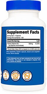 Foto 4 | Foto 4 | Suplemento Nutricost De Vitamina B1 (tiamina) 500 Mg 120 Cápsulas - Venta Internacional.