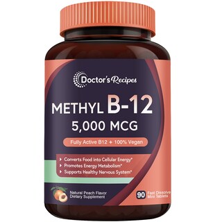 Foto 1 | Foto 1 | Suplemento Doctor's Recipes: Vitamina B12, Metilcobalamina 5000 MCG 90 Tabletas - Venta Internacional