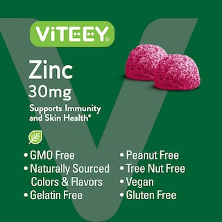 Foto 5 | Foto 5 | Suplemento Viteey Zinc Gummies 30 Mg Para Apoyar La Salud Inmunológica - Venta Internacional.