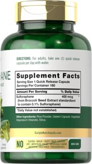 Foto 2 | Foto 2 | Suplemento Carlyle Sulforaphane 180 Cápsulas De Semillas De Brócoli - Venta Internacional.