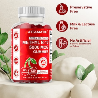 Foto 3 | Foto 3 | Gomitas De Vitamina B12 Vitamatic Extra Strength 5000 Mcg 120 Unidades - Venta Internacional.