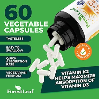 Foto 6 | Foto 6 | Suplemento Forestleaf De Vitamina D3 + K2 (mk7) 5000 Ui 60 Cápsulas - Venta Internacional.