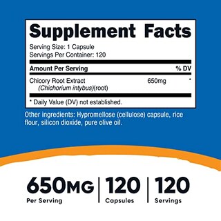 Foto 2 | Foto 2 | Suplemento Nutricost Raíz De Achicoria 650 Mg X 120 Cápsulas - Venta Internacional.