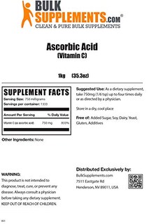 Foto 2 | Foto 2 | Suplemento De Vitamina C Bulksupplements.com Ácido Ascórbico 1 Kg - Venta Internacional.