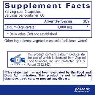 Foto 2 | Foto 2 | Suplemento Pure Encapsulations Calcium-d-glucarate 120 Cápsulas - Venta Internacional.
