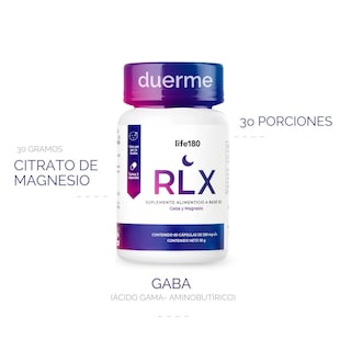 Foto 2 | Foto 2 | Rlx Suplemento para Dormir Life180 Cápsulas de Gaba y Citrato de Magnesio 60 Cápsulas