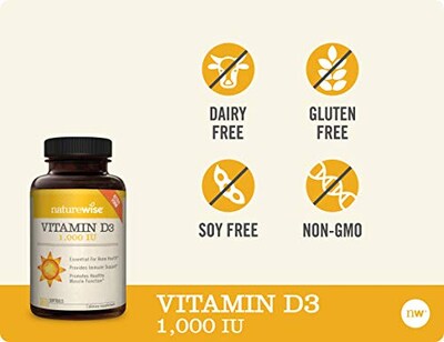 Foto 4 | Foto 4 | Suplemento De Vitamina D3 De Naturewise, 1000 Ui, 25 Mcg, Suministro Para 1 Año - Venta Internacional.