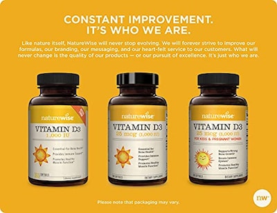 Foto 7 | Foto 7 | Suplemento De Vitamina D3 De Naturewise, 1000 Ui, 25 Mcg, Suministro Para 1 Año - Venta Internacional.