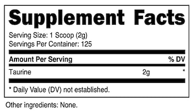 Foto 2 | Foto 2 | Suplemento Nutricost De Taurina En Polvo 250 G - 125 Porciones - Venta Internacional.