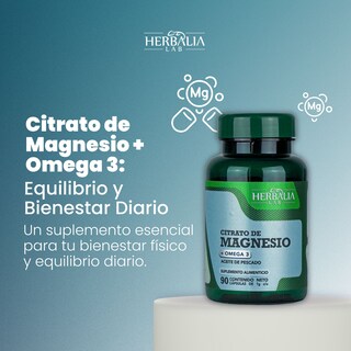 Foto 7 | Foto 7 | Citrato De Magnesio 500 Mg Con Omega 3 De Herbalia Lab