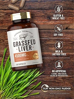 Foto 4 | Foto 4 | Suplemento: Cápsulas De Hígado De Res Alimentadas Con Hierba, 4500 Mg, 250 Unidades - Venta Internacional.